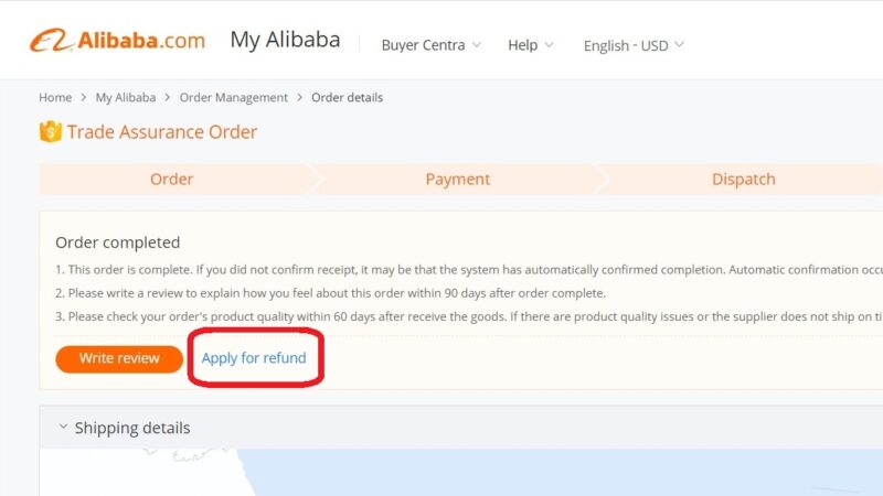 Apply for refund
