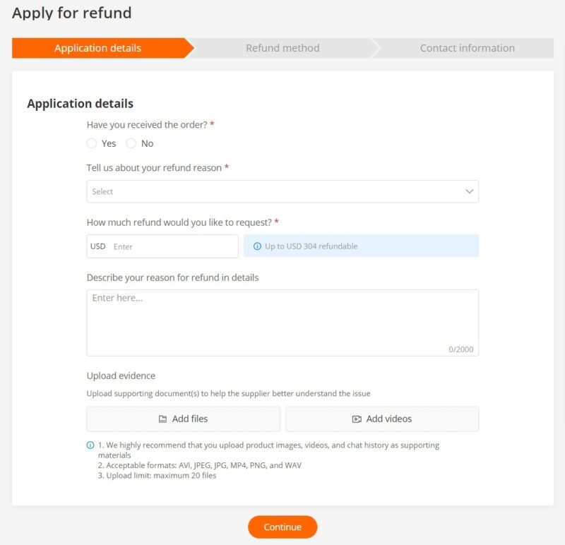 Apply for refund